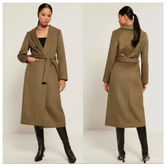 Reformation Greenwich Coat - Olive - Picture 1 of 3